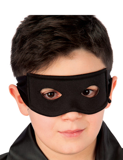 Masque chevalier noir pour enfant en tissu