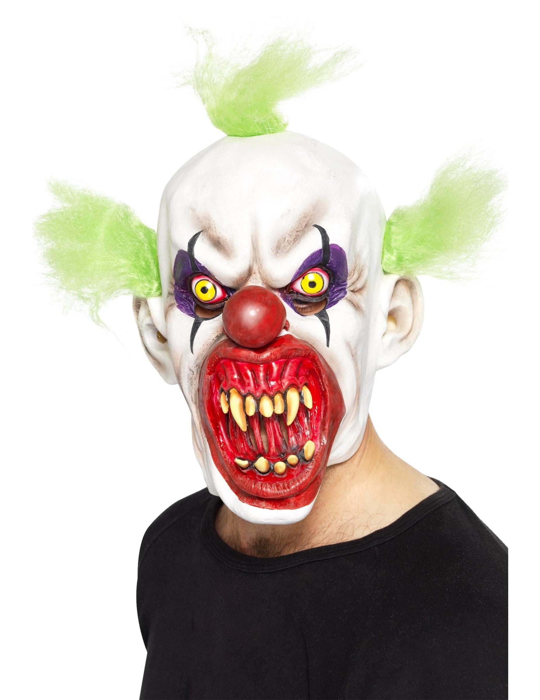 Vue de profil du masque de clown terrifiant pour adulte