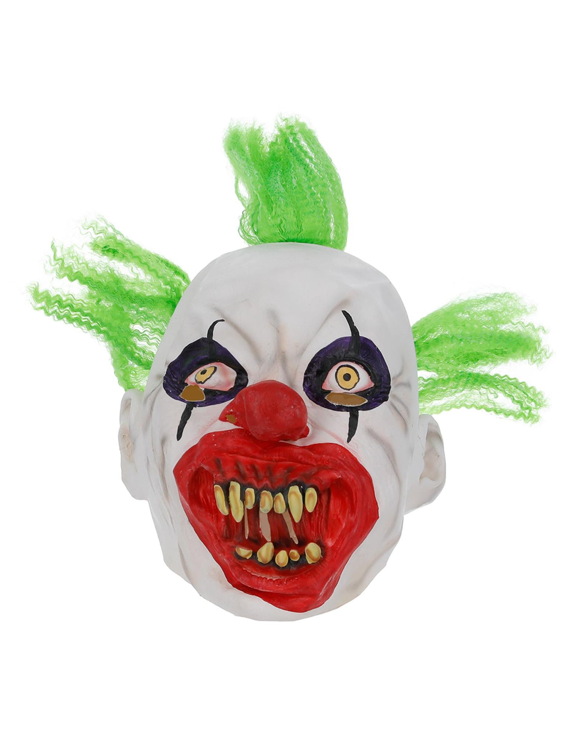 Gros plan sur le visage du masque de clown terrifiant