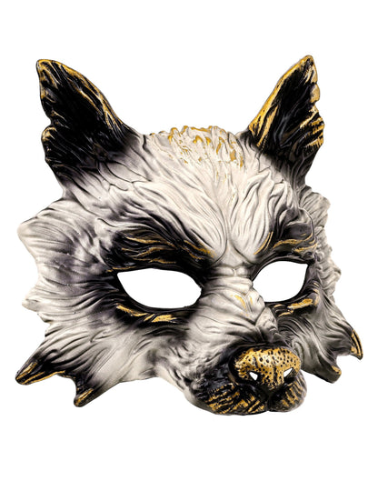 Masque de loup à dorures adulte