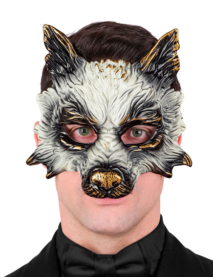 Masque de loup à dorures adulte