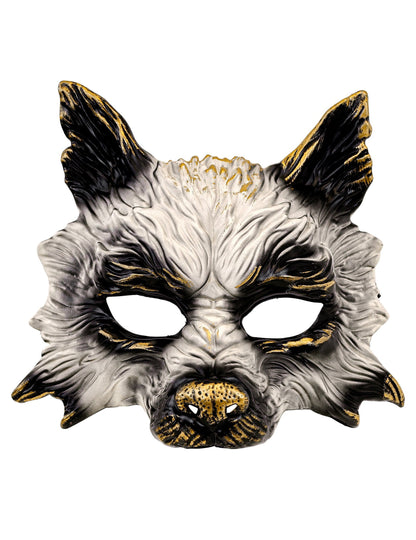 Masque de loup à dorures adulte