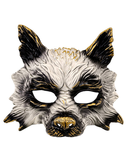 Vue de face du masque de loup pour adulte