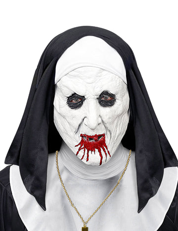 Hrozná jeptišková polomaska s pokrývkou hlavy pro dospělé