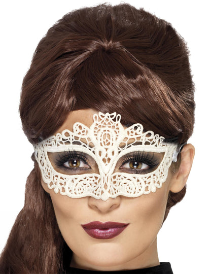 Bílá krajková maska pro ženy