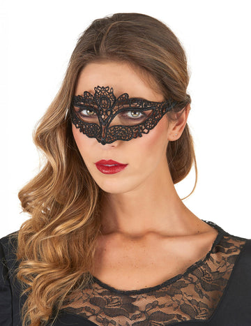 Černá krajková maska pro ženy
