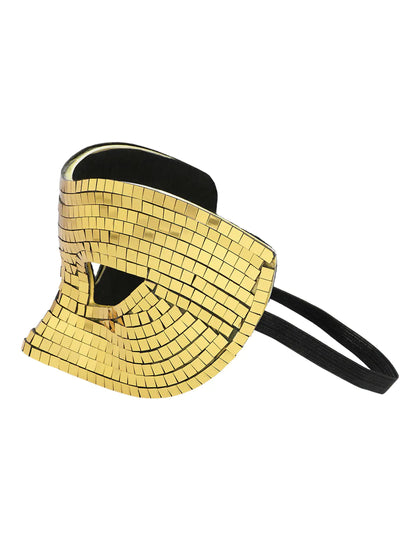 Diskotéková maska s zlatými facetami pro dospělé 