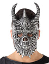 Masque de dragon pour adulte gris avec cornes