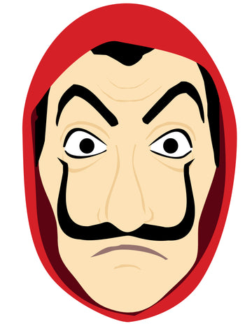 Animovaná kartonová maska lupiče pro dospělé