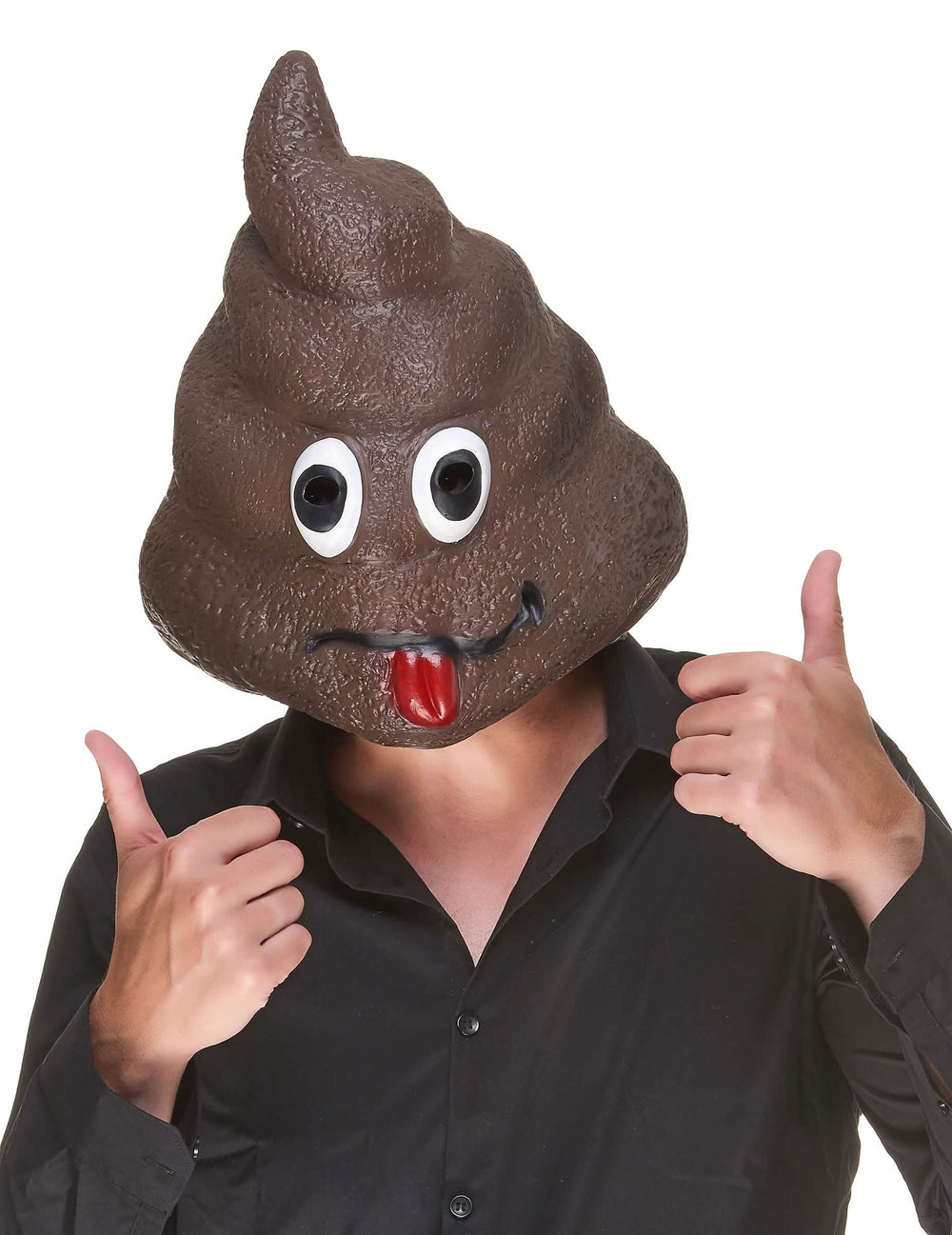 Latexová maska hovínko pro dospělý hnědá s vyplazeným jazykem