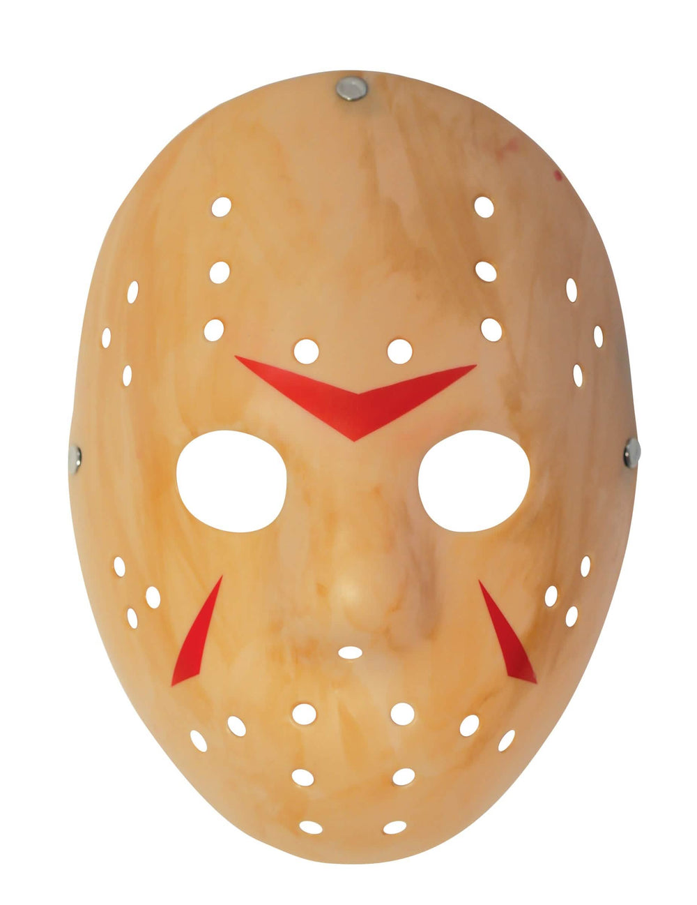 Plastová maska Jason pro dospělý béžová s červenými značkami