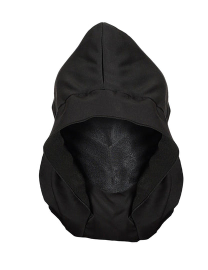 Vue de face du masque intégral à capuche visage invisible et yeux lumineux