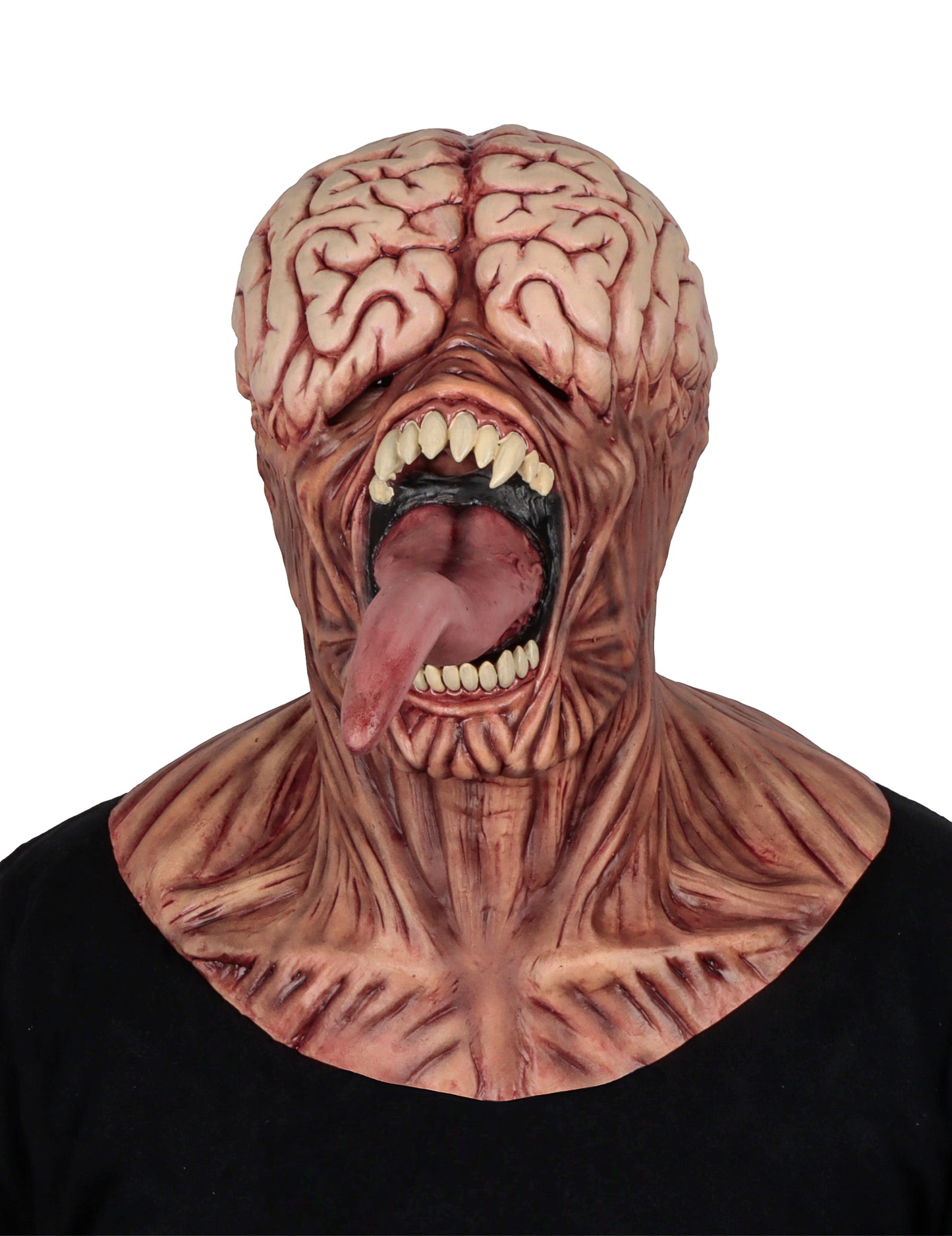 Celoobličejová maska pro dospělé monstrum s viditelným mozkem