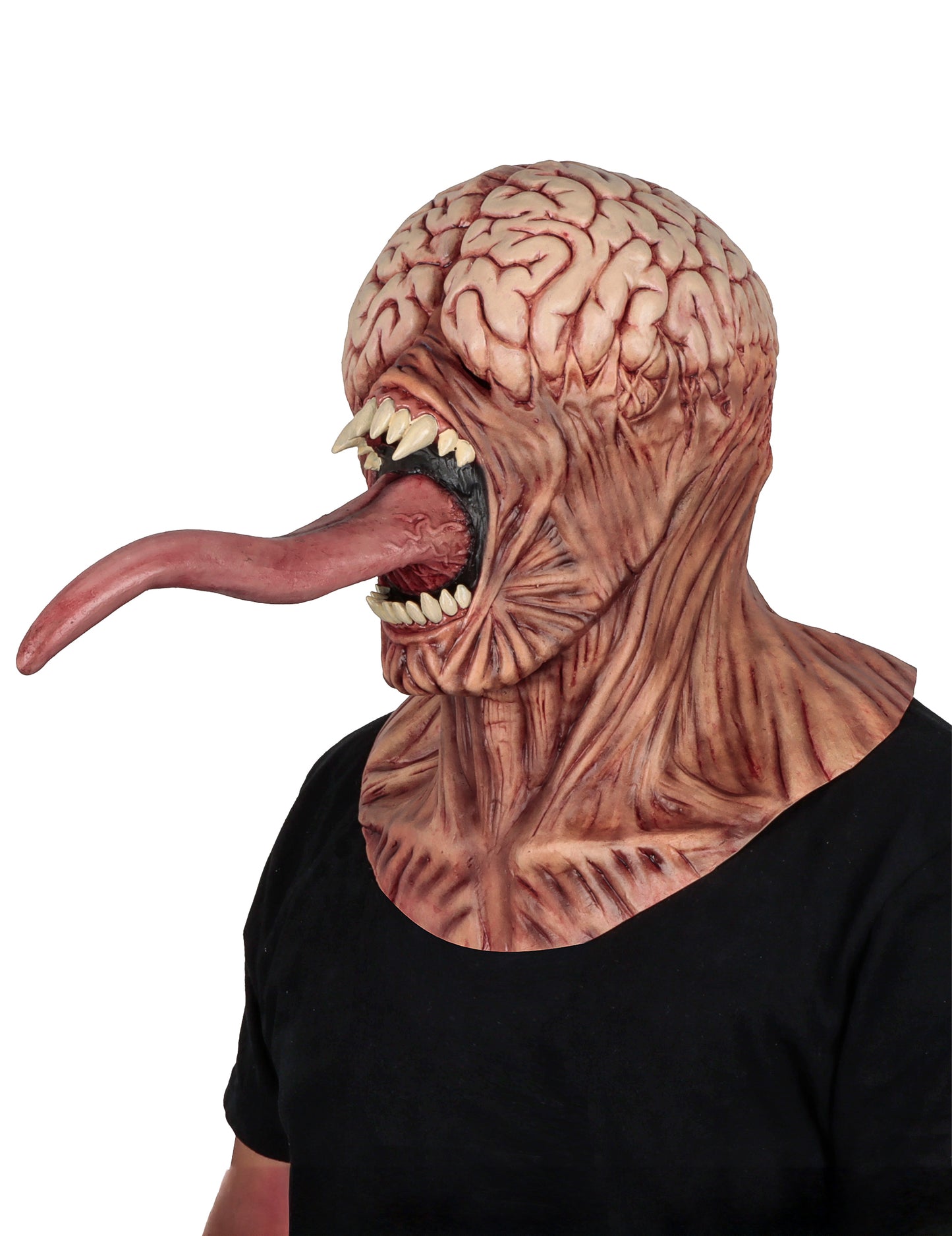 Celoobličejová maska pro dospělé monstrum s viditelným mozkem