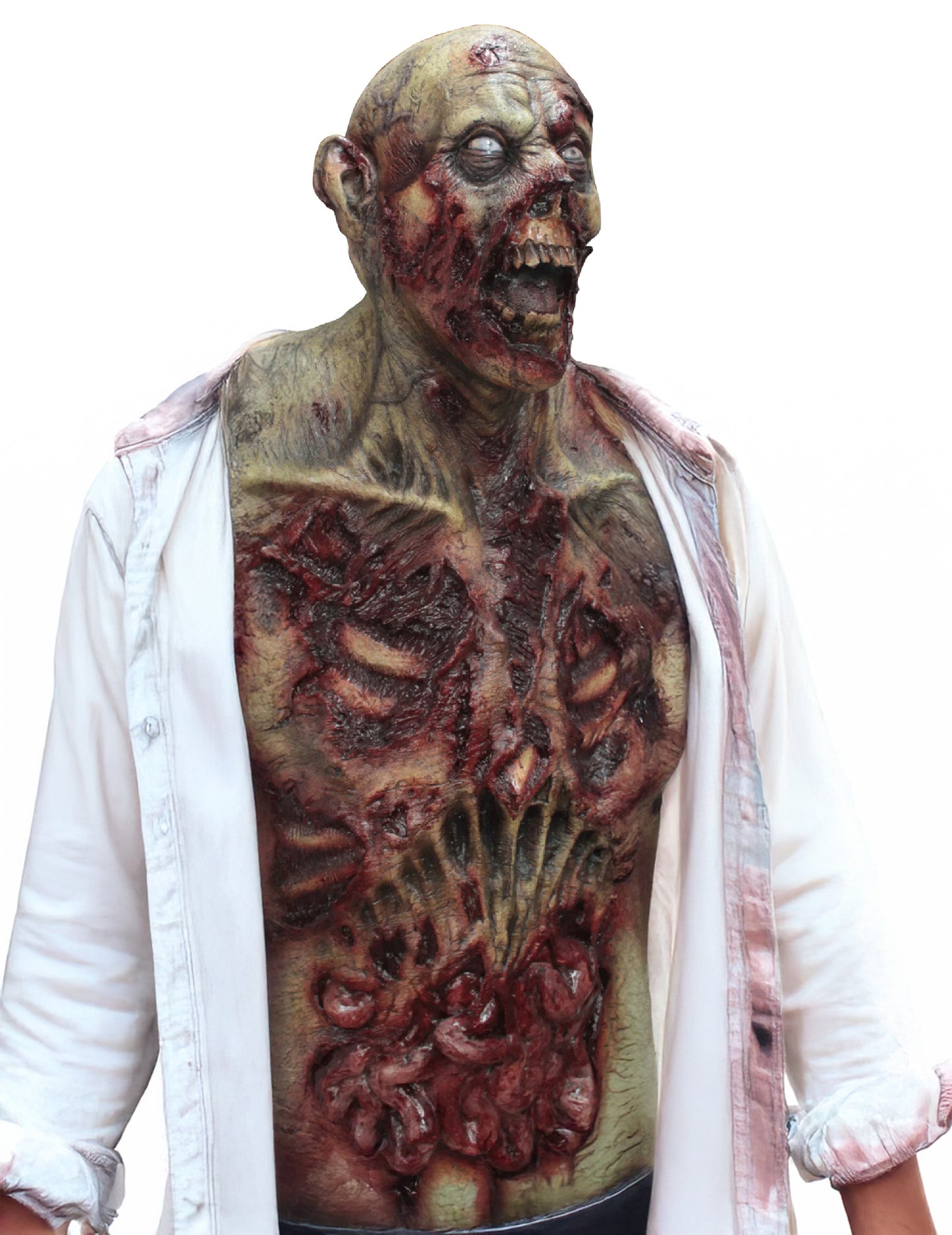 Celoobličejová maska a busta pro dospělé zombie