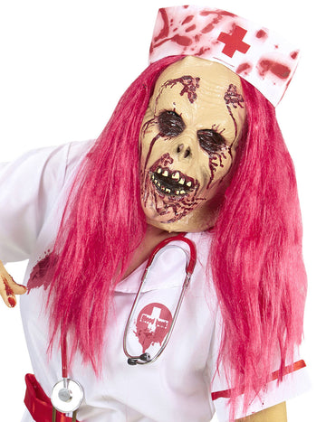 Celoobličejová maska zombie zdravotní sestry