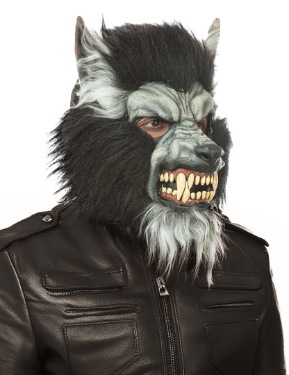 Celoobličejová maska pro dospělého šedého vlkodlaka
