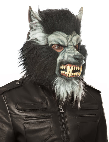 Celoobličejová maska pro dospělého šedého vlkodlaka