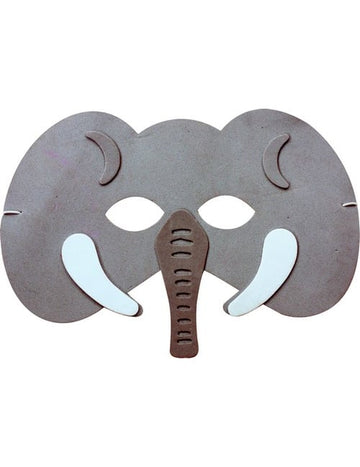 Masque éléphant pour enfant gris avec trompe et défenses blanches