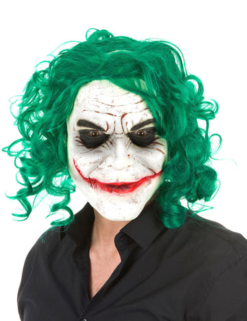 Halloweenská latexová maska pro dospělé psychopata Harlekýna