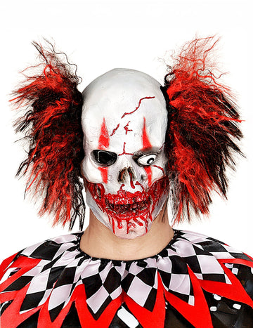 Halloweenská latexová maska krvavého rudého klauna