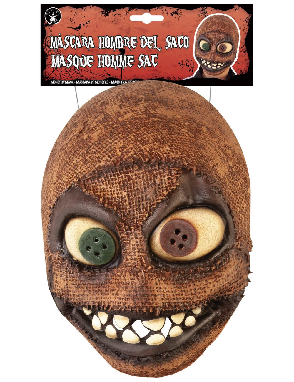 Balení latexové masky s efektem pytle pro muž