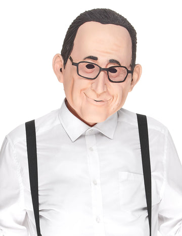 Masque humoristique en latex François pour adulte avec lunettes noires
