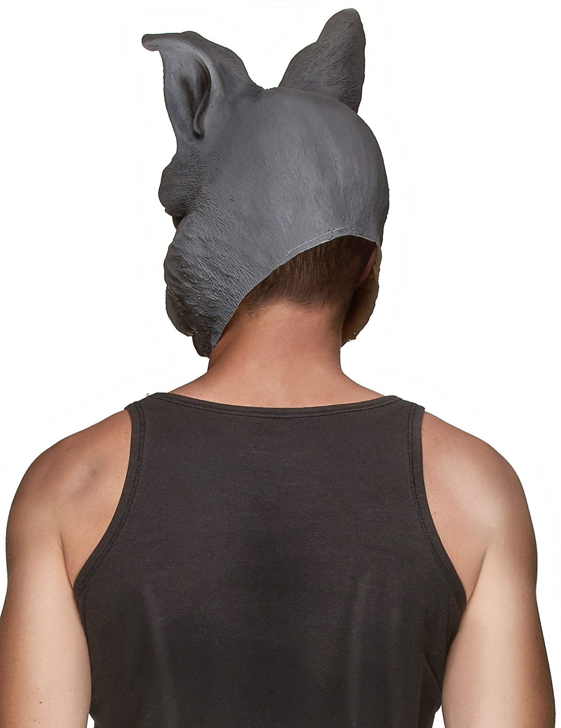 Vue de dos du masque en latex de lapin