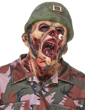 Latexová maska pro dospělého zombie vojáka