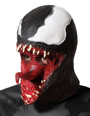 Černobílá latexová maska symbiota pro dospělé