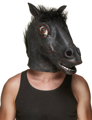Latexová maska pro dospělé s černou koňskou hlavou