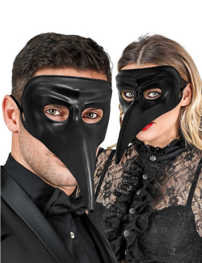 Dospělá černá maska s dlouhým nosem