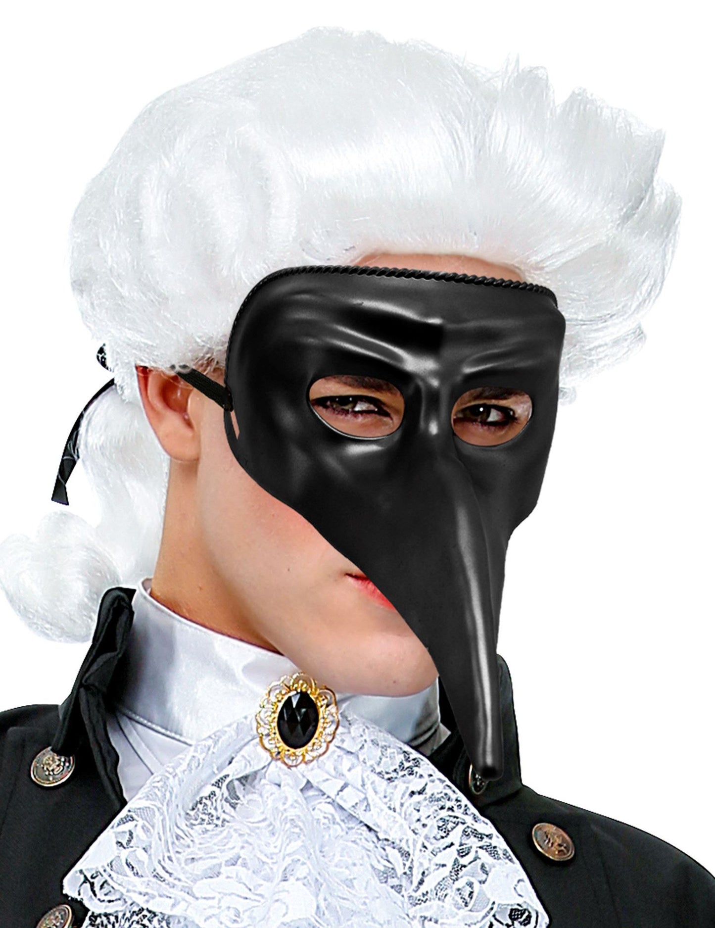 Dospělá černá maska s dlouhým nosem