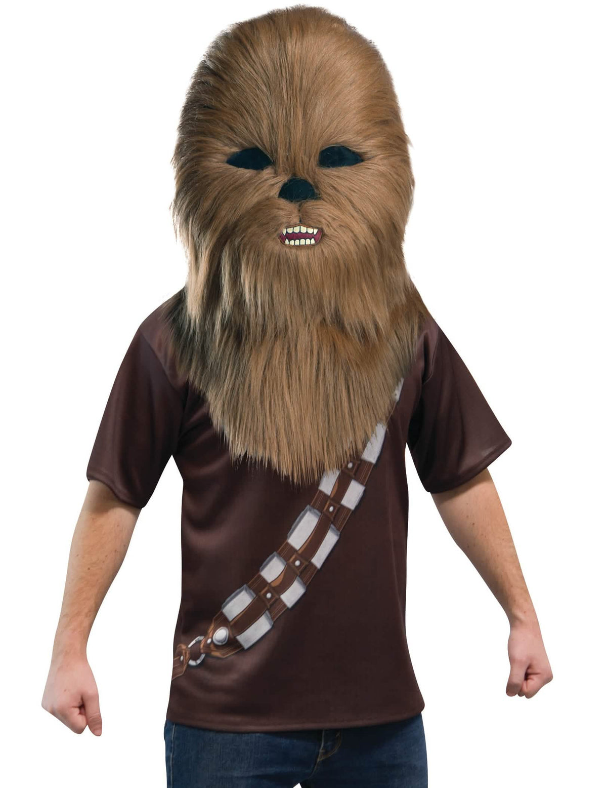 Maska maskoti Chewbacca pro dospělý hnědá z umělé kožešiny