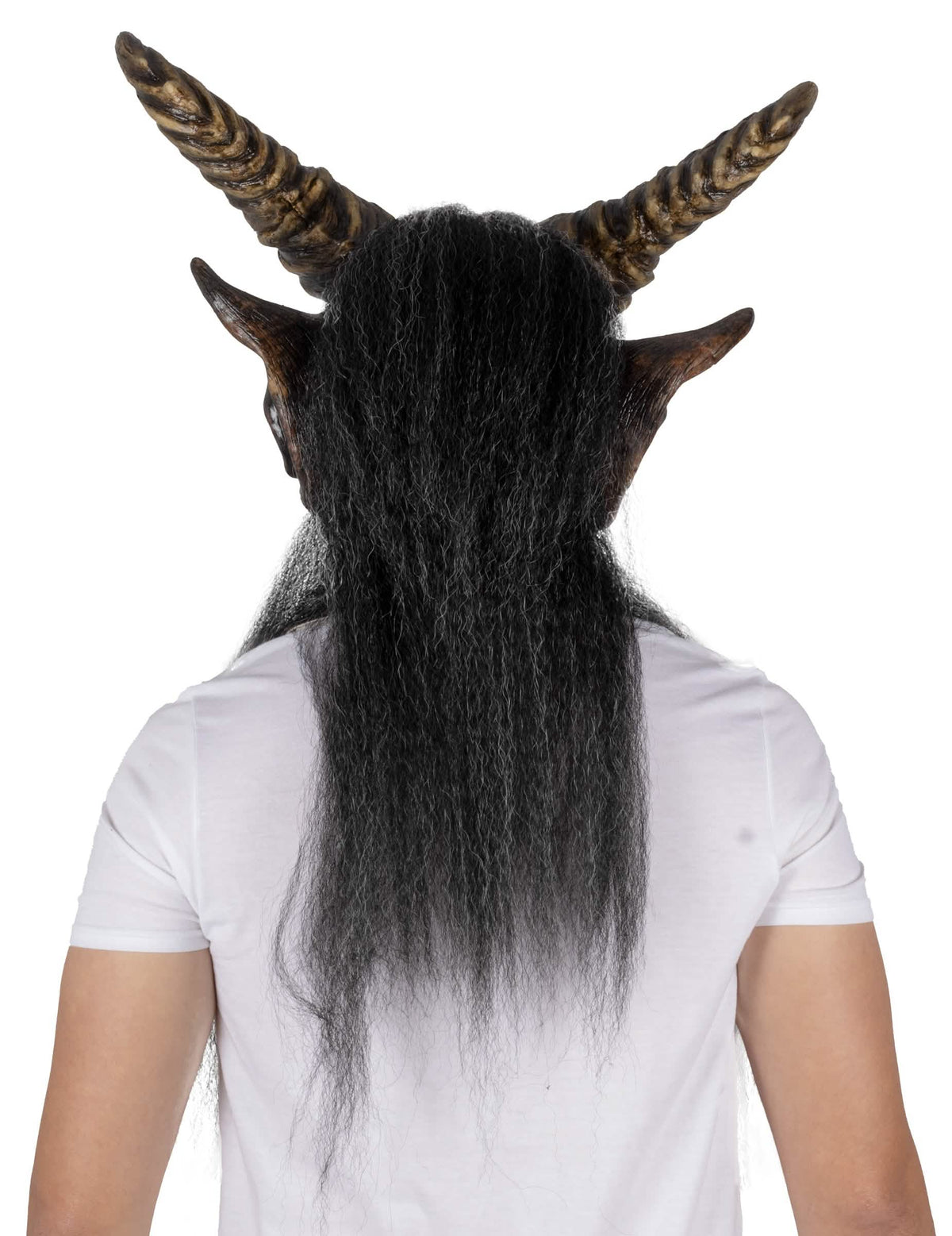 Masque monstre noir à cornes luxe adulte
