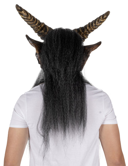 Masque monstre noir à cornes luxe adulte