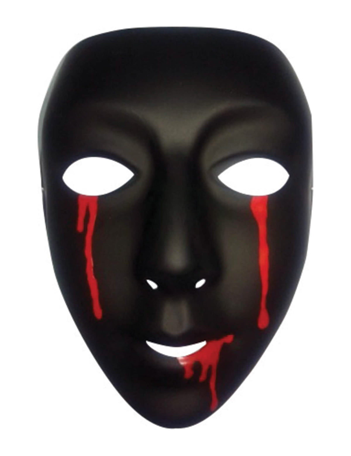 halloween maska pro ženu černá s krvavými slzami