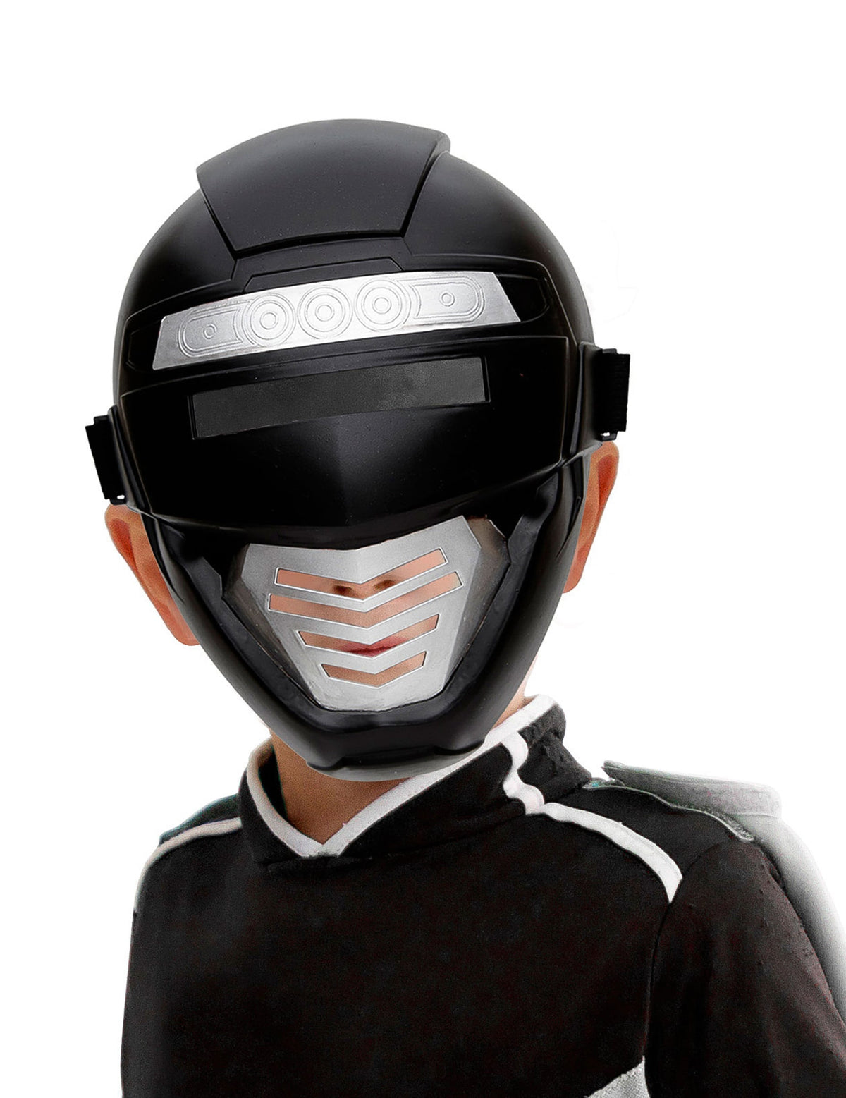 Masque power robot pour enfant noir et argenté