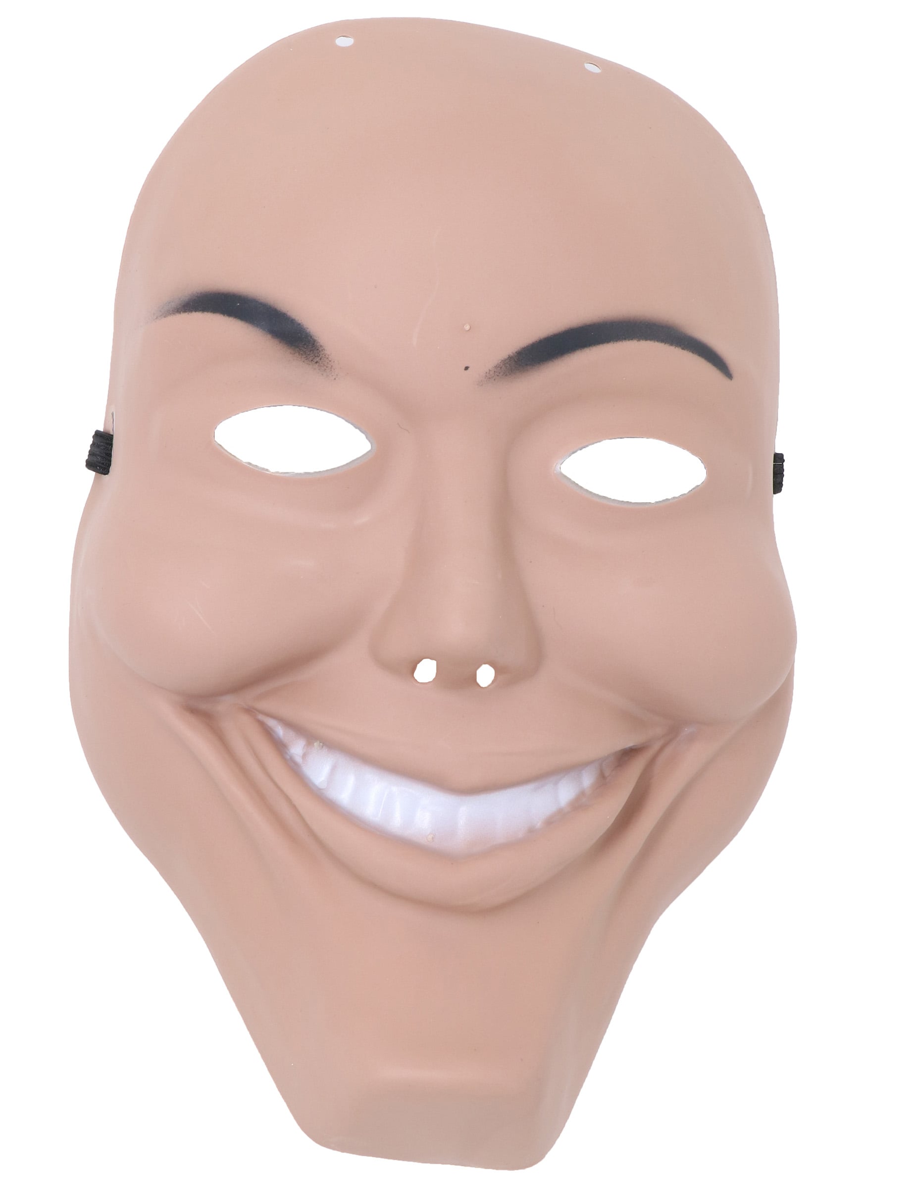 Gros plan sur le visage du masque psychopathe souriant