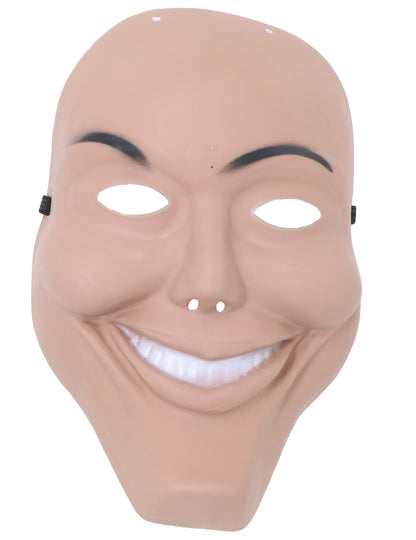 Gros plan sur le visage du masque psychopathe souriant