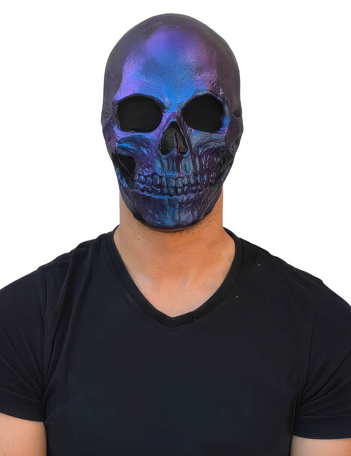 Maska kostlivce pro dospělý modrá metalická