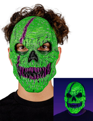 Masque squelette démoniaque vert adulte