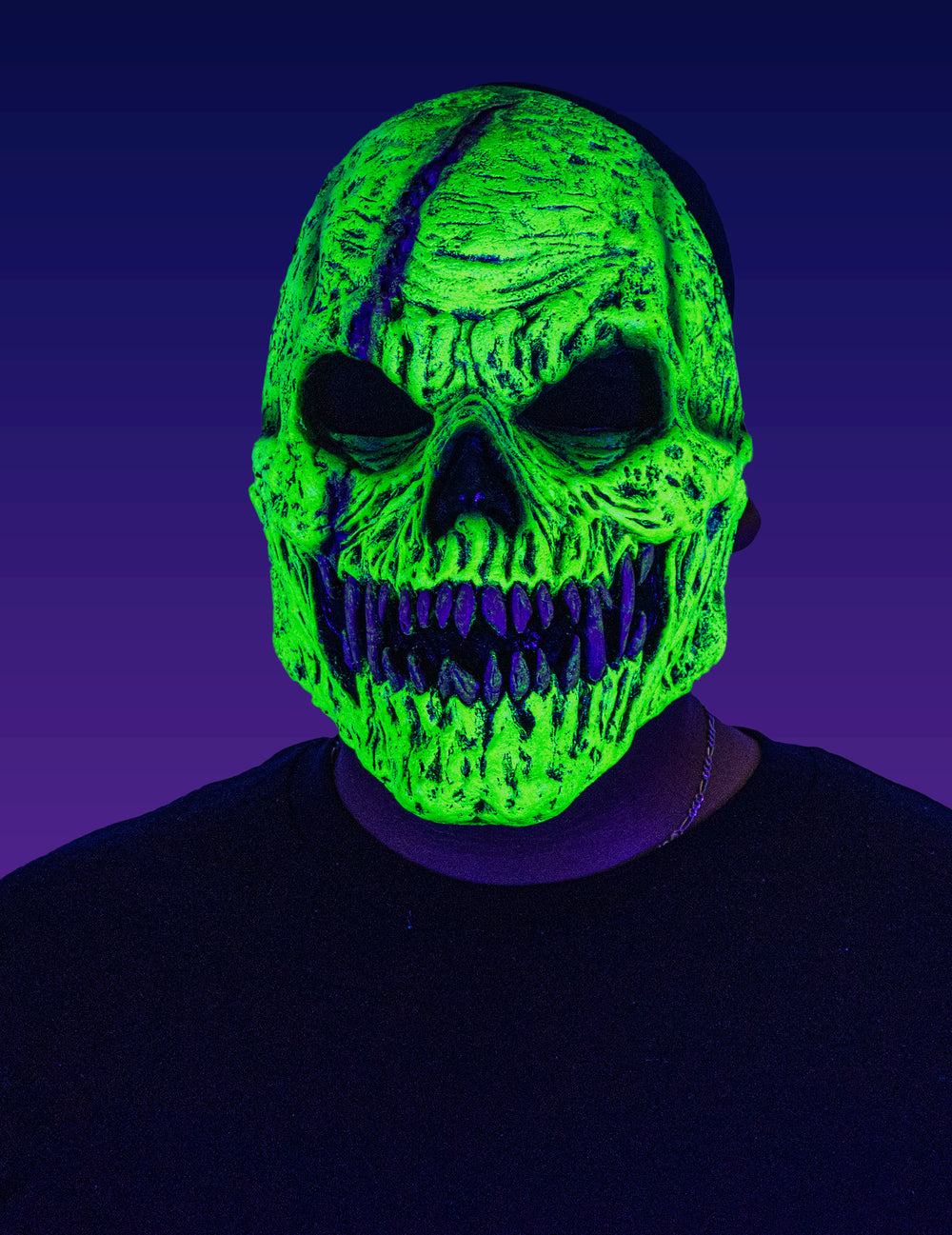 Masque squelette démoniaque pour adulte vert