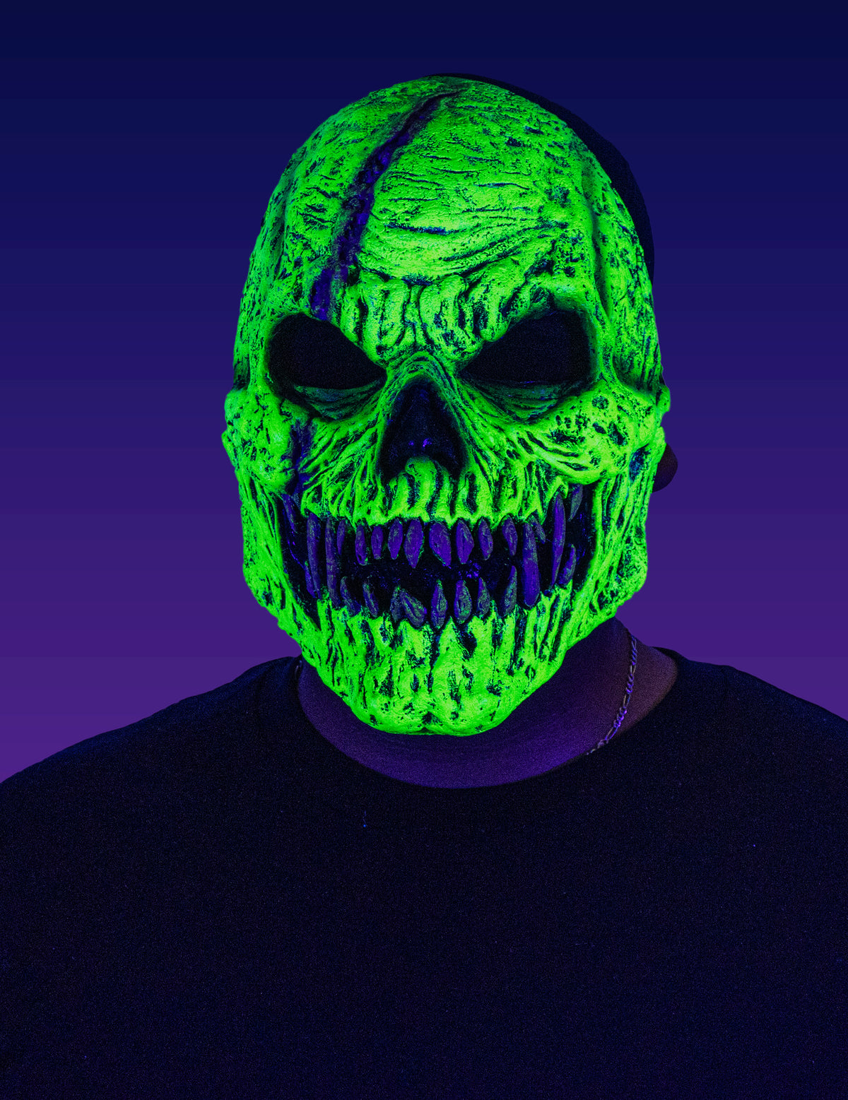 Masque squelette démoniaque pour adulte vert