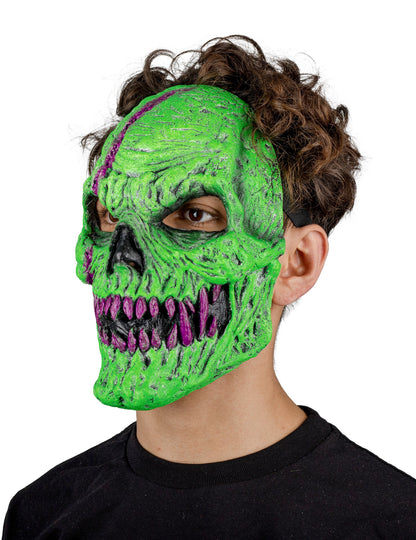Masque squelette démoniaque vert adulte