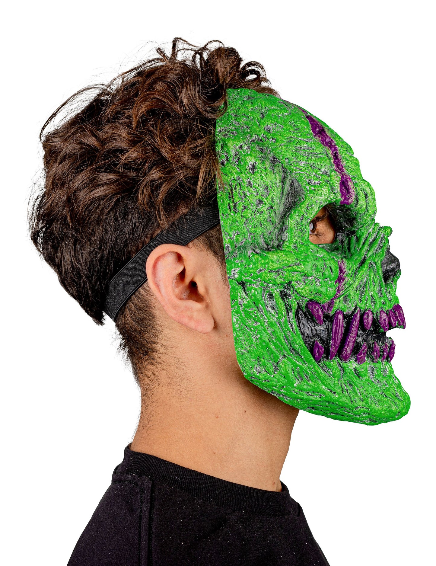 Masque squelette démoniaque vert adulte
