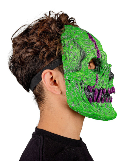Masque squelette démoniaque vert adulte
