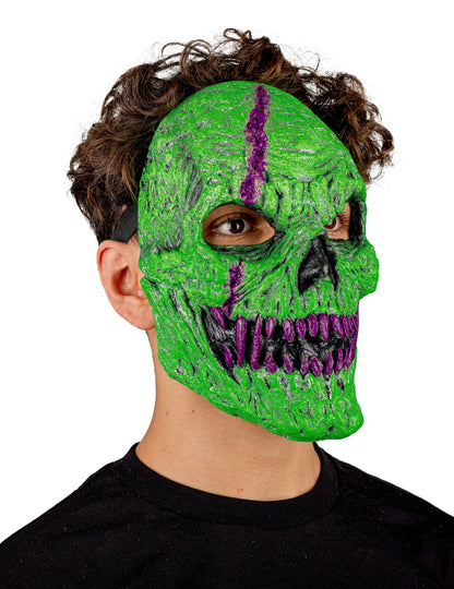 Masque squelette démoniaque vert adulte