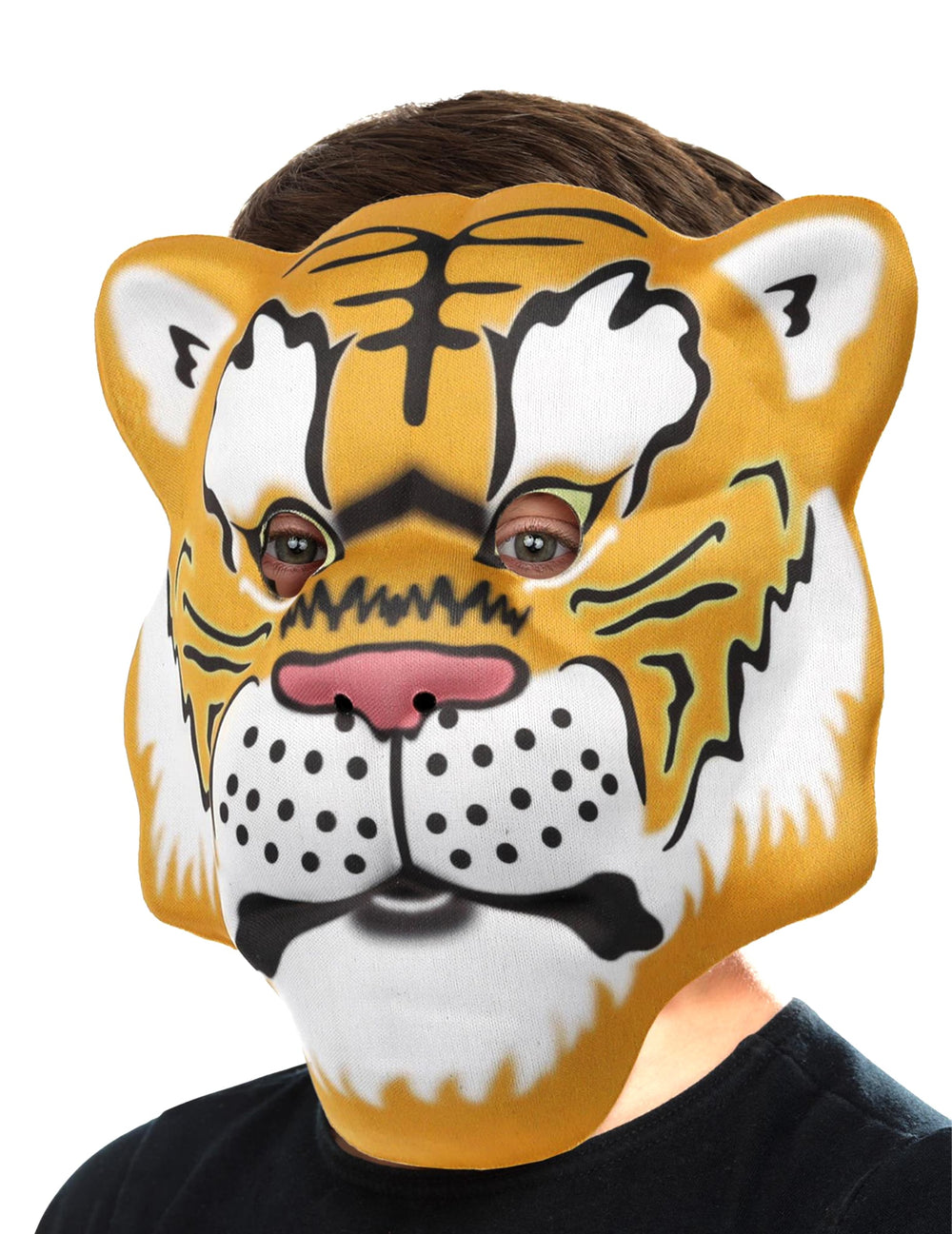 Vue de face du masque tête de tigre pour enfant