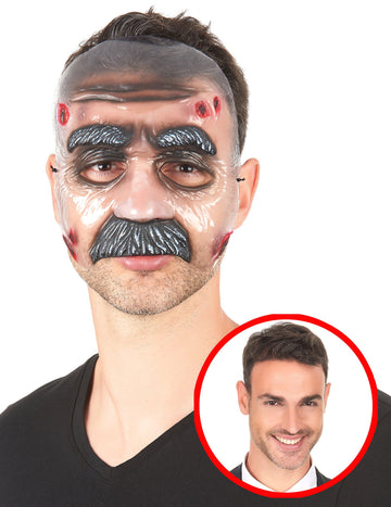 Průhledná maska pro dospělého muže s knírem
